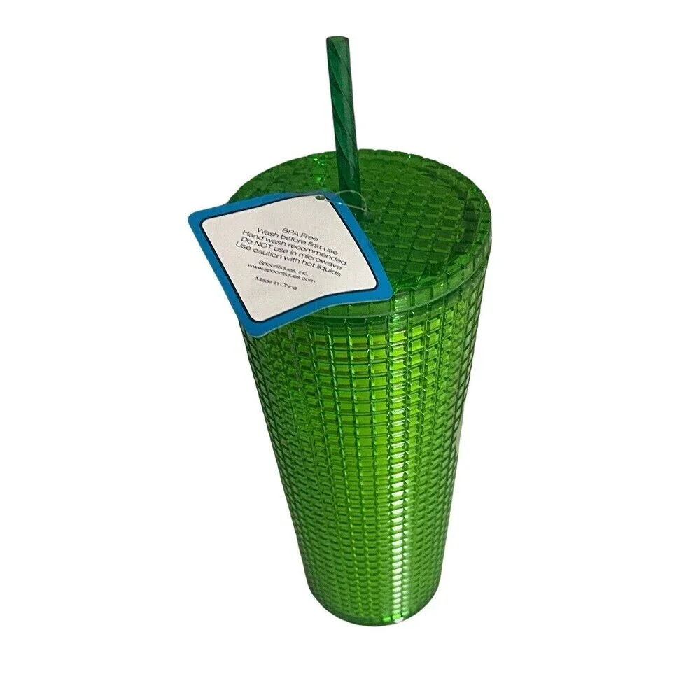 NEW Harry Potter Slytherin Snake Green Grid Tumbler Cold Cup